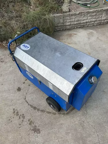 Nilfisk DTE 500HM diesel hot pressure washer after contaminated fuel system repair in Leicester.